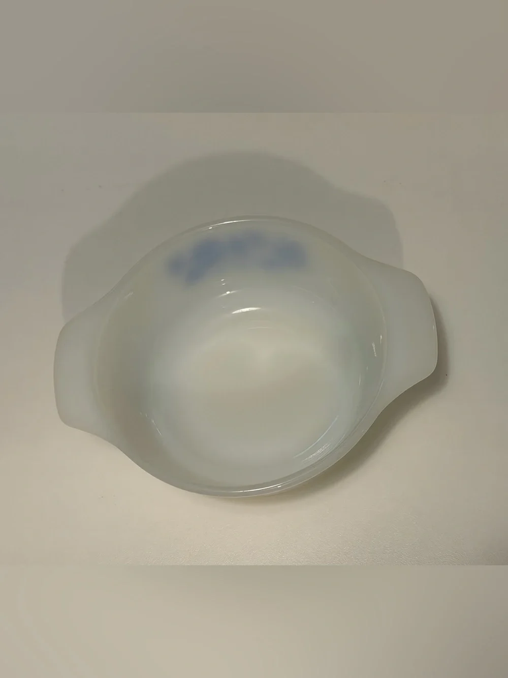 Vtg Anchor Hocking Fire-King Cornflower Milk Glass Casserole Dish w/ Lid Retro